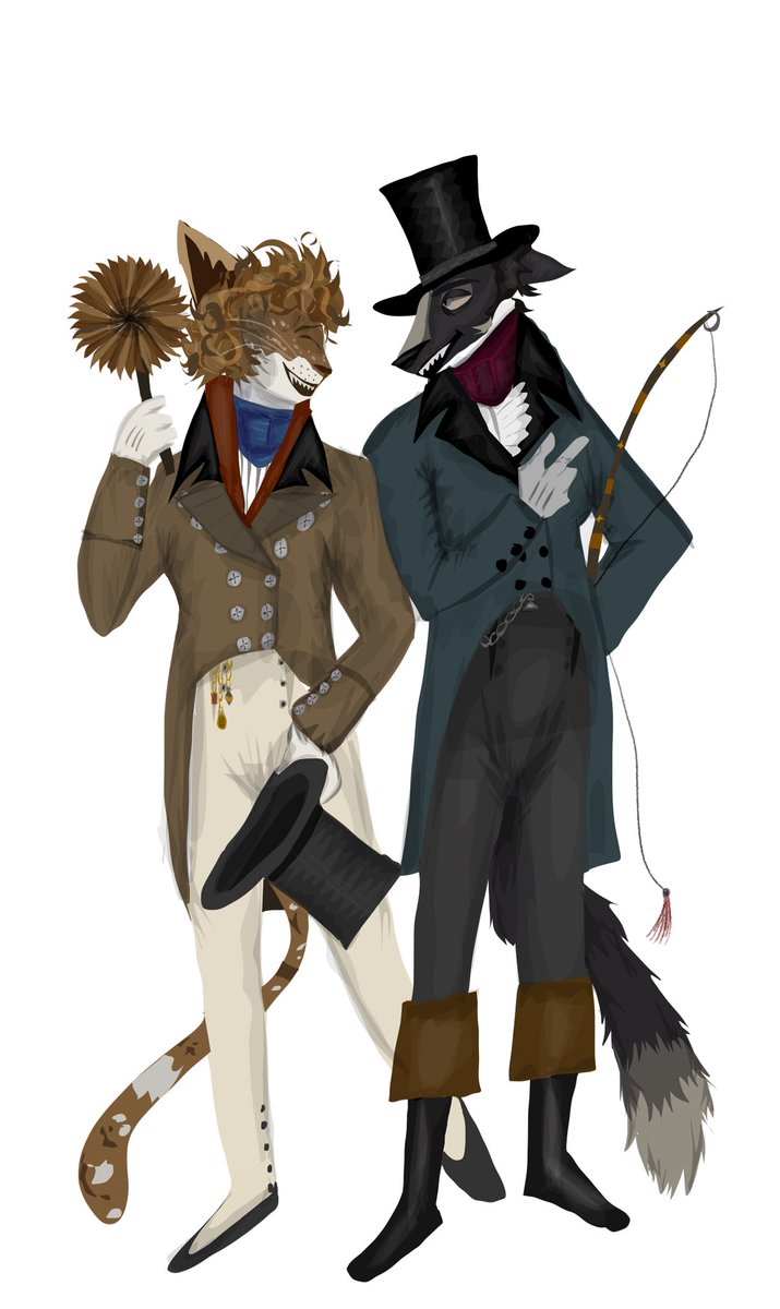 My sona, Baylis and <a href="/STRAYH0UND/">STRAY</a> ‘s character, Dogcy. 
#furryartwork #furries #historical