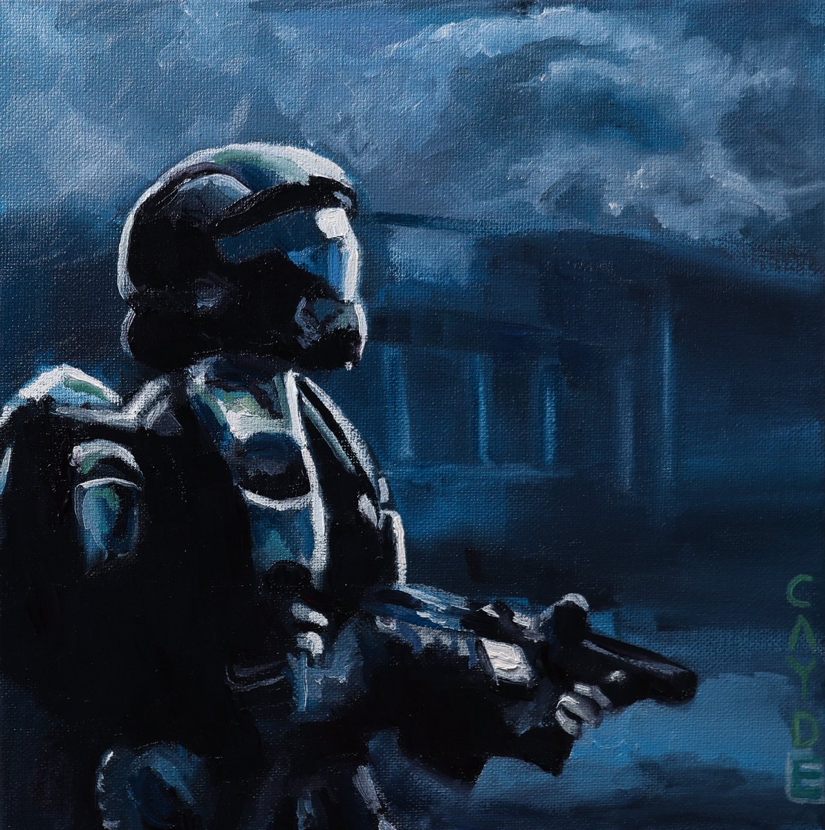 I made an oil painting of Halo 3 ODST