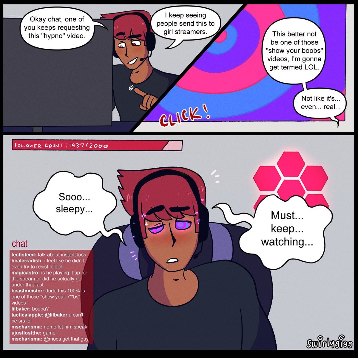 mostly drew this because youtubers keep doing that thing where they're like ~IS HYPNOSIS REAL?~ and as a kinkster i can't bear it
#hypnoart #hypnokink #hypnose