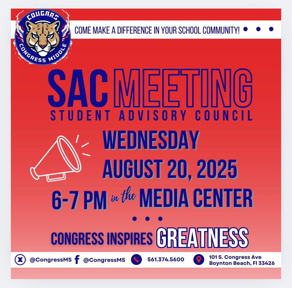 Congress Middle School (@congress_ms) on Twitter photo Join us tonight for our very first School Advisory meeting😊 Join us tonight for our very first School Advisory meeting😊
