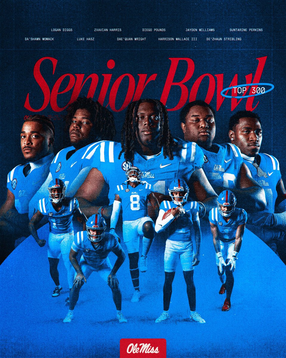 OleMissFB's tweet image. 10 Rebels selected to the Senior Bowl Top 300 👀

#HottyToddy