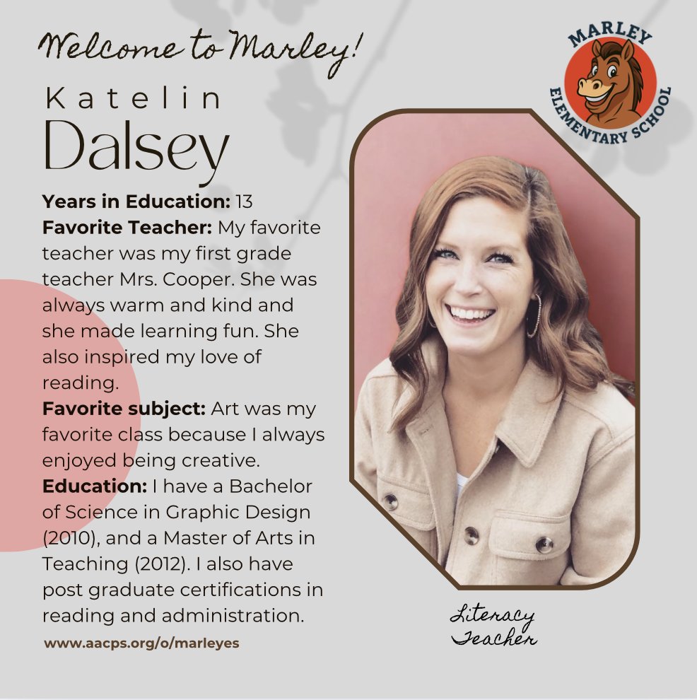 Join me in congratulating one of our returning Mustangs in her new role of Literacy Teacher!  #belonggrowsucceed