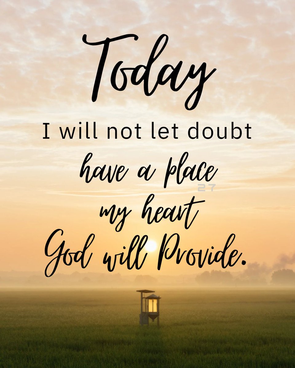 CliffAustins's tweet image. Today choose faith over fear. Push doubt aside. Trust that God will provide. 🙏✨

#godwillprovide #godisincontrol #godisgood #faith #jesuschrist #trustgod