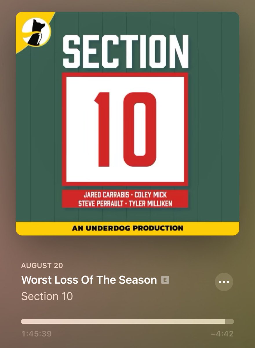 OneTrueZach's tweet image. On Day 7 of 8 in a row at work. The #FunThings to get through the day right now is listening to the latest drop of the 10.

Shout out to the guys from @Section10Pod for the work.

@Steve_Perrault @Jared_Carrabis @ColeyMick @tylermilliken_ @jake_yasi