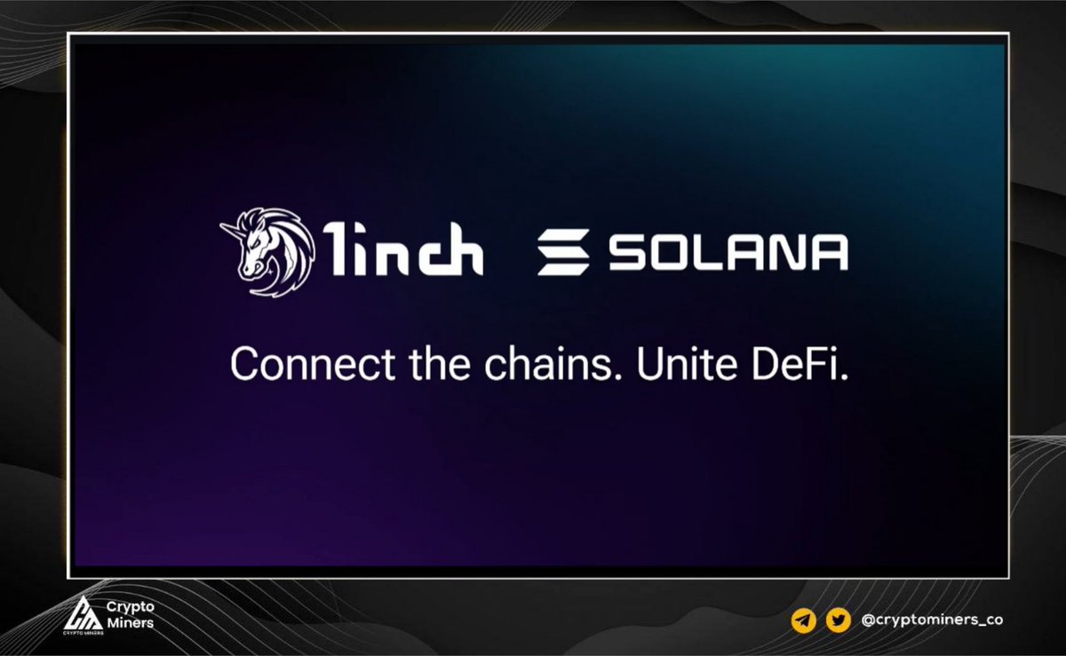 1inch launches #Solana cross-chain swaps! For the first time, you can swap  assets directly between Solana and 12+ EVM networks, no bridges, no  messaging protocols. With the new @1inch cross-chain swaps, users