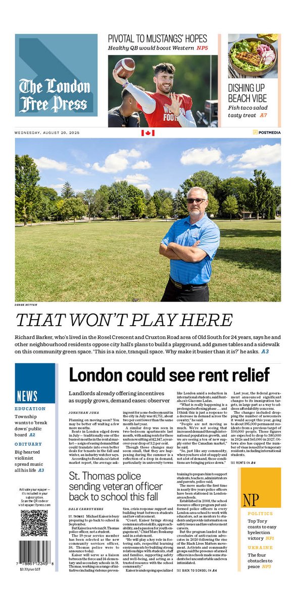 LFPress's tweet image. #FrontPageNews #ldnont