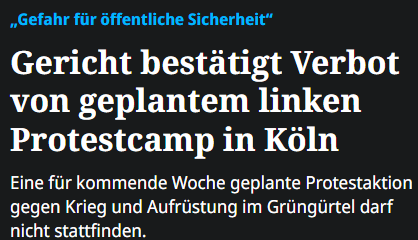 Raus mit euch aus der Domstadt, gottverdammte Hippies.