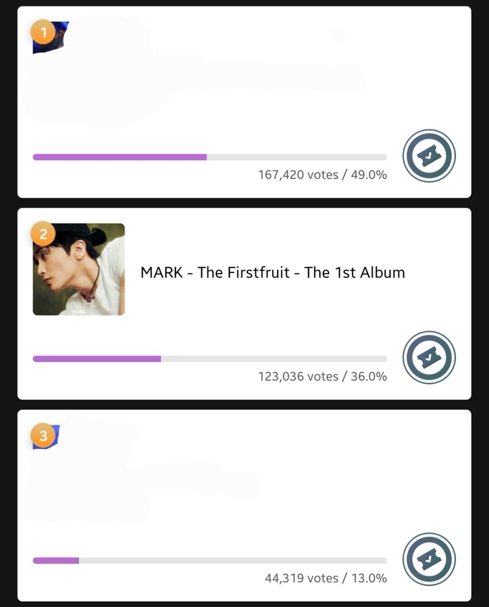 MarkVotingID_'s tweet photo. [JUPITER MUSIC AWARD MASS VOTE]

🚨 MASS VOTING STARTS

Current Position
★ Muniverse #1: 341,861 votes
Gap with #2: 47,879 votes

★ Mubeat #2: 123,036 votes
Gap with #1: 44,384 votes

Fighting Markfs!! 🔥 Let's vote for Mark and drop your proof with hashtags:
#MoloVoting
#MARK #마크 #マーク