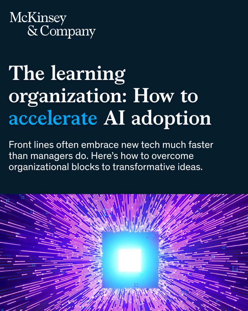 Why do some teams move faster with gen AI? It’s not just tech; it’s culture. 

Learning organizations empower teams, embrace failure, and lead with intent, turning innovation into a long-term competitive edge.

Learn how: mck.co/3UuDKQB