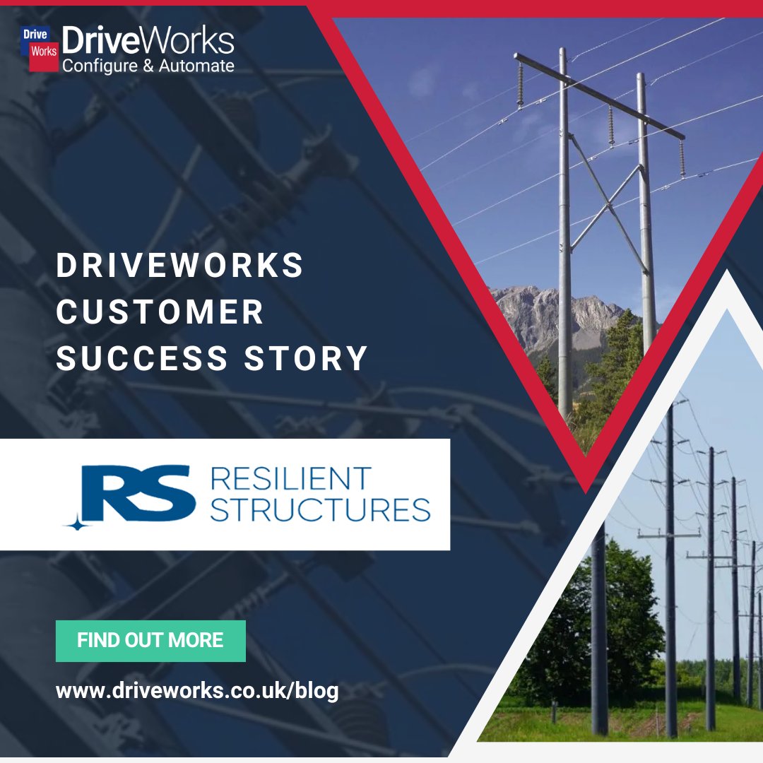 Resilient Structures (RS) engineers and manufactures composite utility structures for electric distribution and use DriveWorks to streamline their design and testing process and automatically generate drawings and BOMs.

Learn more ➡️ ow.ly/exwZ50WI4EP

#DriveWorks