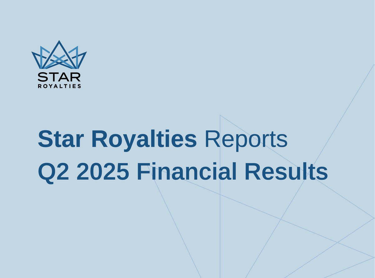 Star Royalties Ltd. is pleased to announce its Financial Results for Q2 2025.
Read the news release here: starroyalties.com/news/20250820-…