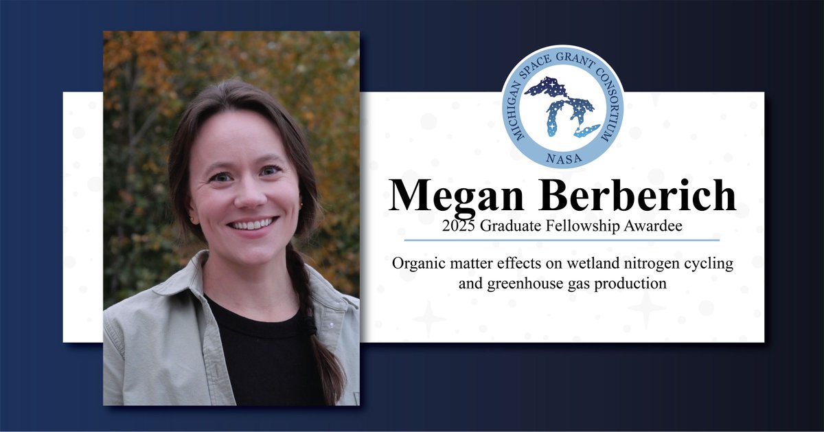 Meet our 2025 Awardees! Megan from @MichiganTech received an Graduate Fellowship award for “Organic matter effects on wetland nitrogen cycling and greenhouse gas production.”