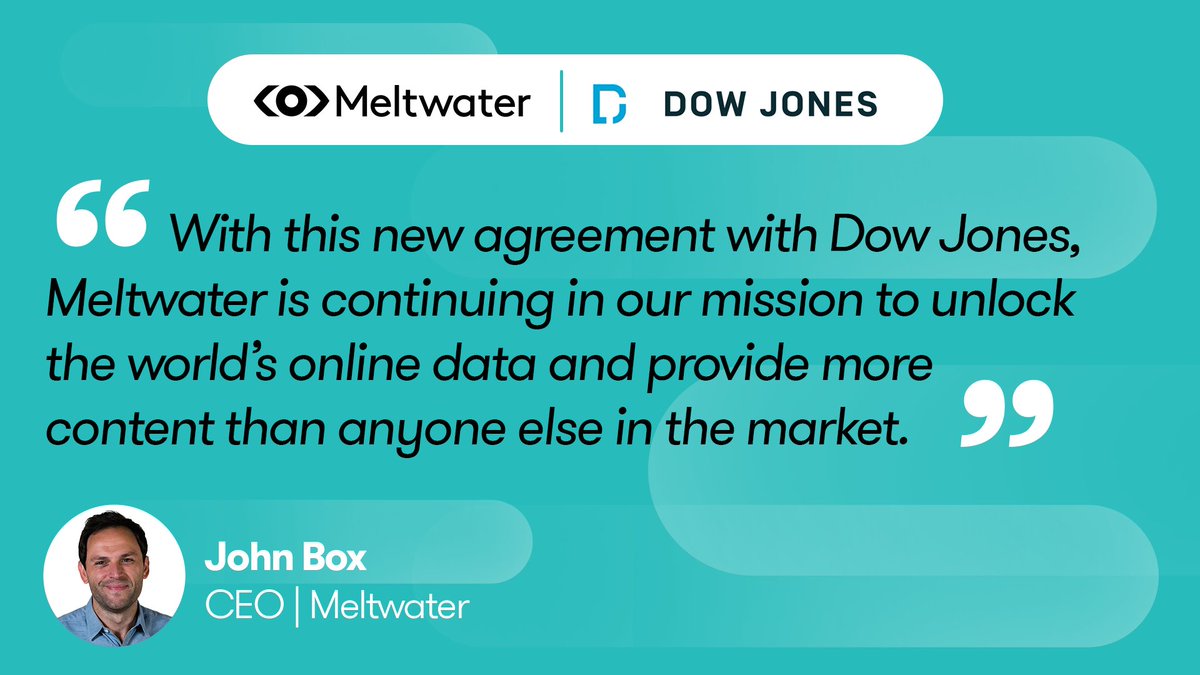 Meltwater's tweet image. 🚨 Big news for PR & marketing pros! 🚨
Meltwater has teamed up with Dow Jones Factiva to bring you premium content from trusted sources like The Wall Street Journal, Barron’s, MarketWatch, and The Globe and Mail — all in one place.
📢 Read more: bit.ly/47C29LB