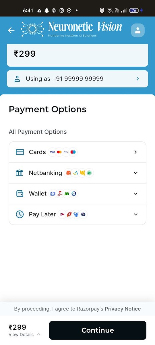 agneya_pathare's tweet image. Day 79 of building my startup

~ Integrated @Razorpay  💳
~ DynamoDB for profiles 🔄
~ DB updates plan (free → pro) 

#Fintech #StartupBuild #NeuroneticVision