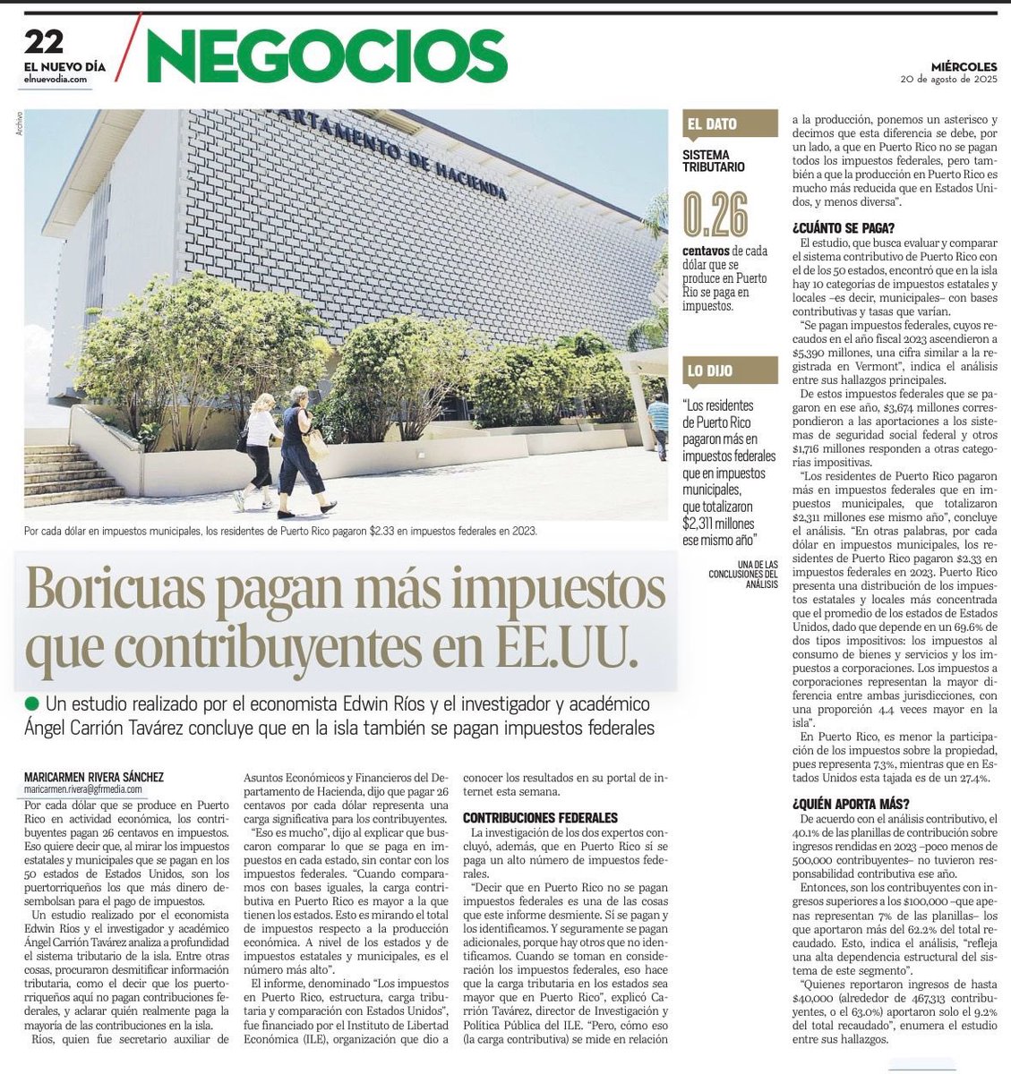 Altamente recomendado la lectura de este nuevo artículo de ENDI. Le doy las gracias a <a href="/rodriguezjorgel/">Jorge L. Rodríguez</a> por los estudios del Instituto de Libertad Económica que han arrojado mucha luz sobre estos temas económicos que estaban entre sombras anteriormente.