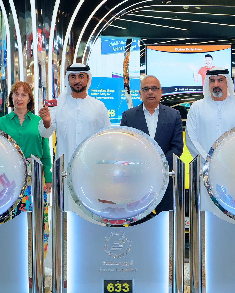 DubaiDutyFree's tweet photo. So, what does it take to win a #MillionDollars? 💸
Pradeep Chalatan and his colleague know the answer! After more than 10 years of participating in the Dubai Duty Free Millennium Millionaire promotion, they shared a ticket - and just won US$1 million together. A dream come true, this win will secure their families’ futures and celebrate years of hope, patience and teamwork ✨