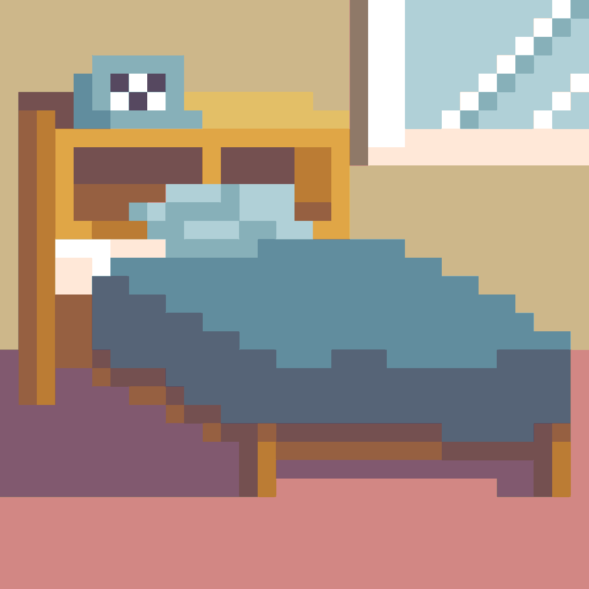 ベッド🛏 #ドット絵 #pixelart #10分ドット