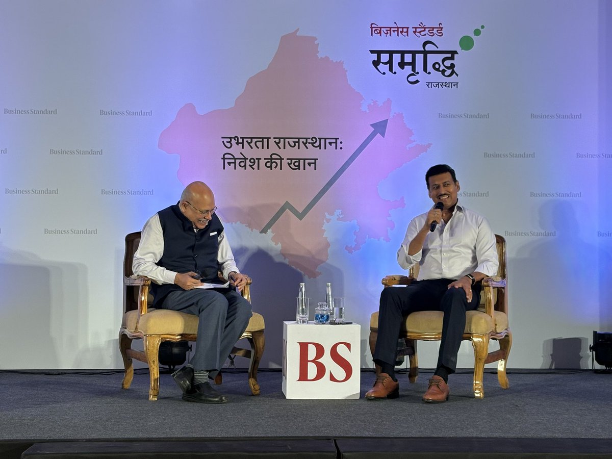 Honoured to be a Key Speaker at the launch of Business Standard’s Jaipur editions.

In the panel on Invest Rajasthan: Economic Roadmap, I spoke on how deserts &amp; minerals are powering Rajasthan’s rise in renewables, industry &amp; mining.

Policy. People. Progress. #BySubodh