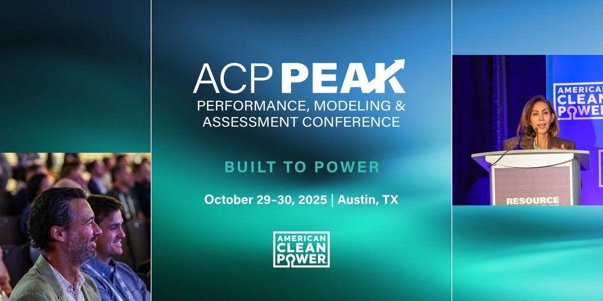 Interested in project modeling, research, or optimization? Register for #ACPPEAK25 now for advanced pricing: cleanpower.org/peak/

📈 AI is a major theme this year with sessions on:

✦ Humans and the Energy Digitalization—Cases of Call and Response

✦ Wind Site Suitability,