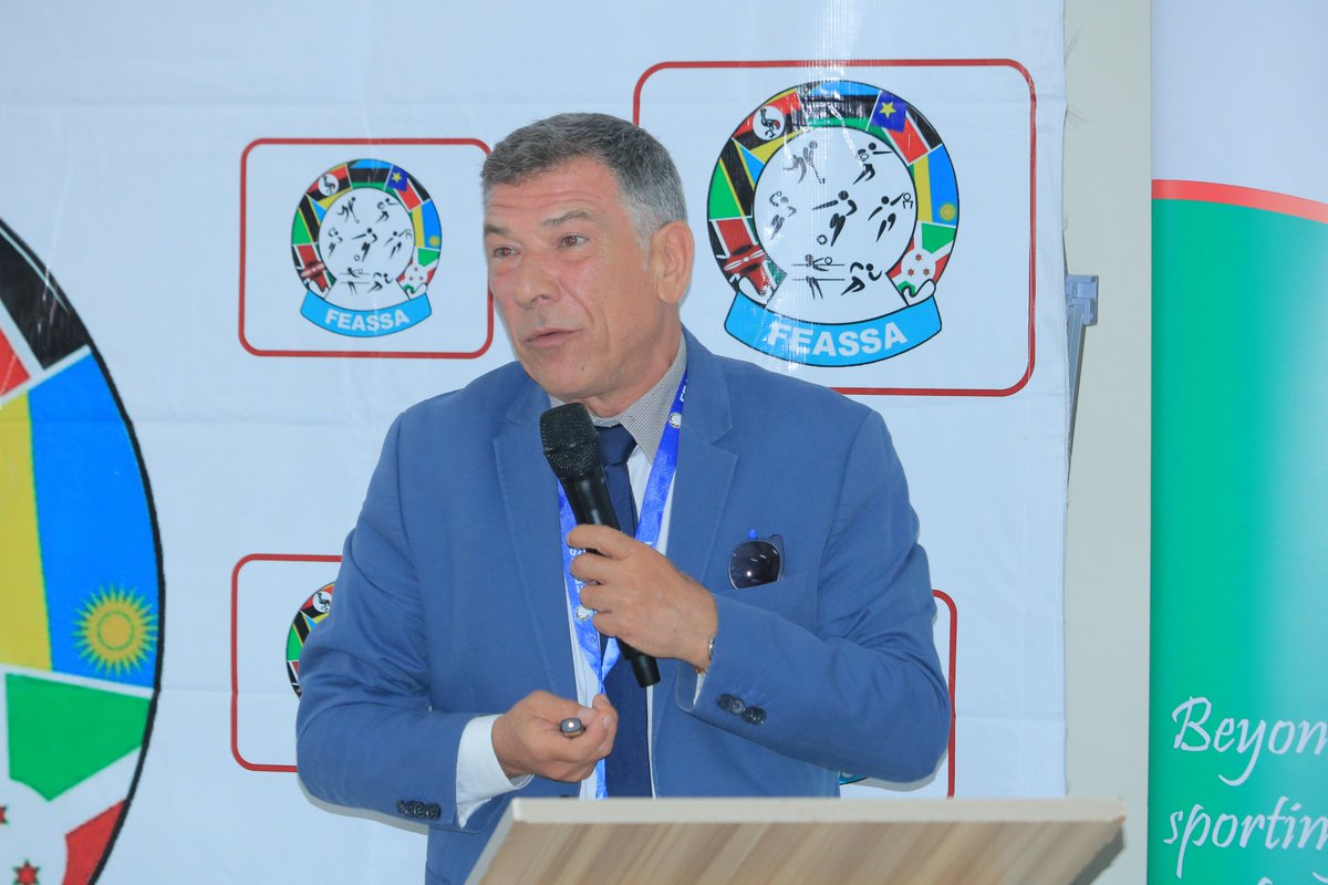 USSSAOnline's tweet photo. Stelios Daskalakis, General Secretary of the European School Sport Federation, shared insights into the European model of resource generation and school sports competitions.
#USSSAUpdates
#FEASSAGames2025, Kakamega. https://t.co/ULwoq4QrgT