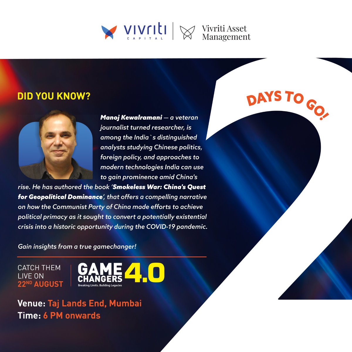 Get to know <a href="/theChinaDude/">Manoj Kewalramani</a>, the thought leader, author, and former journalist. His deep research expertise, combined with his journalism background, will offer valuable insights into the dynamics shaping geopolitics at GameChangers 4.0!

#GameChangers2025 #GameChanger4 #GC4