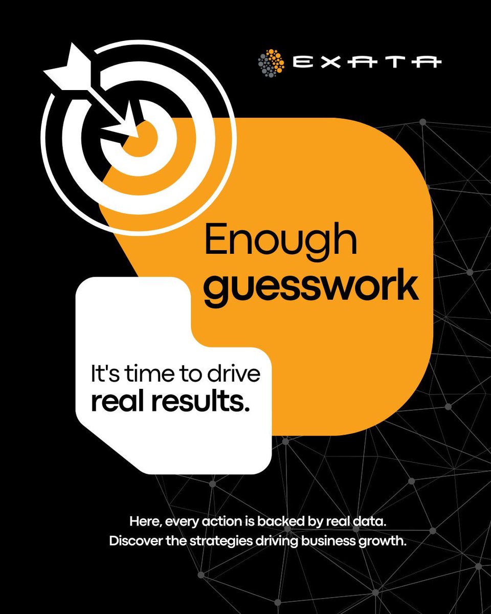 ExataTech's tweet photo. Data-driven decisions: how smart companies stay ahead.

You need more than gut feeling.

At Exata Tech, we empower companies to make smarter decisions using Data Analytics and Business-Oriented AI.

Get in touch and unlock the power of the market’s leading data platform. https://t.co/GKuFyW505d