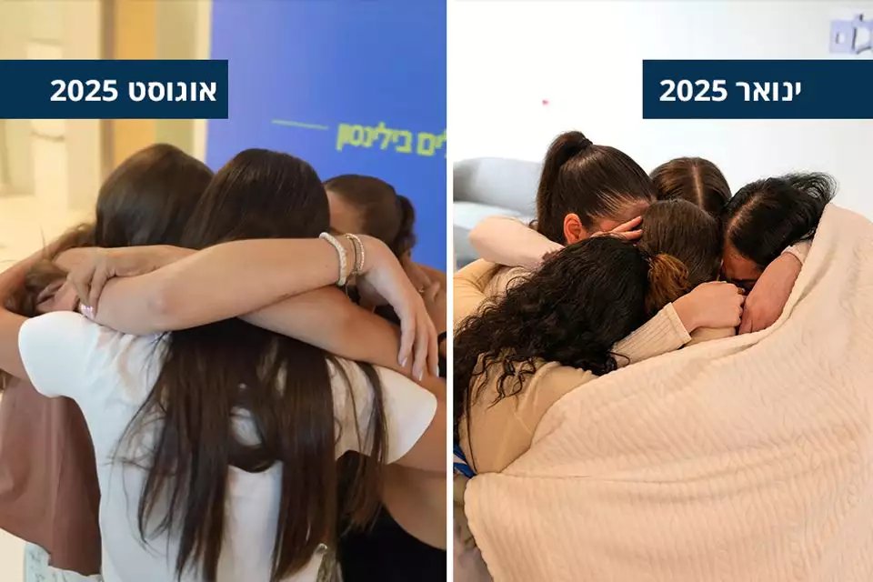 5 ex-hostage observation soldiers complete hospital rehabilitation program💙

Moving forward: Six months after first being admitted to RMC's “Returning Hostages Unit” by Clalit Health Services, the five freed survivors of Hamas captivity - Daniela, Liri, Naama, Karina, and Agam -