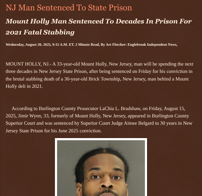 ArtFletcher9's tweet photo. NJ Man Sentenced To State Prison https://t.co/rDXpjWbq32 via @Englebrooknews #CrimeNews #NewJersey #Burlingtoncountynj #mounthollynj #stateprison #fatal #stabbing #bricktownshipnj @wireless_step @HRG_Media @LodiNJNews @SugarMAGA @fordmb1 @SarahGeving1 @Shannon96574094 @Daytobehappy @janninereid1 @MichelleF_35 @gator4kb18 @TrumpWasRite @KathyKbrose @RobGerundo @JimBobW49