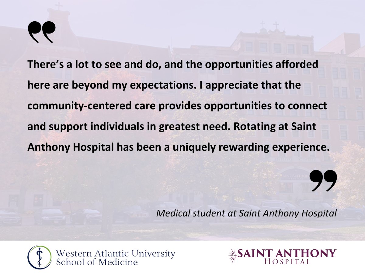 As a community hospital, SAH is committed to serving our neighbors with compassionate, accessible care. We are proud to partner with <a href="/WAUSM_MD/">Western Atlantic University School of Medicine</a>  and help students bring dedication, compassion, and energy to their future careers. #MedicalStudent #CommunityHospital