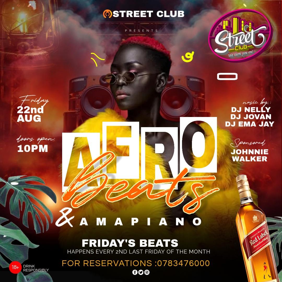 StreetClubEbb's tweet photo. It's Afro Beat and Amapiano this Friday💃💃💃💃🎼

Get cooled and drummed up the African way with Beats like Gimme Dat by WizKid.

#StreetClub PRESENTS https://t.co/lbqpGdDgSH