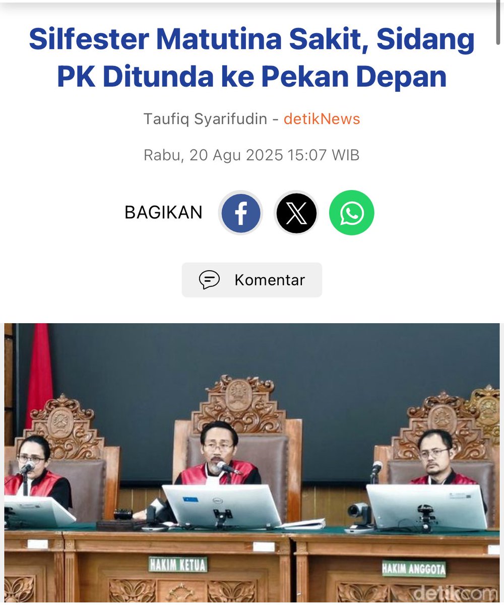 Syarman Lawyer (@syarman59) on Twitter photo Mustahil Jaksa tak faham kalau PK tak menunda eksekusi ? <a href="/KejaksaanRI/">Kejaksaan RI</a>
#TangkapSilfester <a href="/KejariJaksel/">Kejari Jakarta Selatan</a> Mustahil Jaksa tak faham kalau PK tak menunda eksekusi ? <a href="/KejaksaanRI/">Kejaksaan RI</a>
#TangkapSilfester <a href="/KejariJaksel/">Kejari Jakarta Selatan</a>