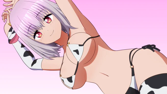 本日のアカネちゃん そのうち牛柄スタイルなんてのも出るかもしれない #GRIDMAN_UNIVERSE #新条アカネ
