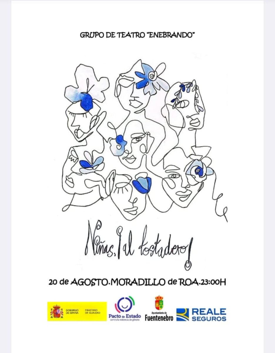 Hoy 23:00h #teatro 𝐞𝐧 𝐌𝐨𝐫𝐚𝐝𝐢𝐥𝐥𝐨 𝐝𝐞 𝐑𝐨𝐚 🌛🌛 «𝐍𝐢ñ𝐚𝐬 ¡𝐚𝐥 𝐓𝐨𝐬𝐭𝐚𝐝𝐞𝐫𝐨!», una divertida #comedia en la que el dios Dionisio baja a la Tierra convertido en mujer para enfrentarse al cierre del bingo.
𝐋𝐮𝐠𝐚𝐫: 𝐅𝐫𝐨𝐧𝐭ó𝐧 𝐌𝐨𝐫𝐚𝐝𝐢𝐥𝐥𝐨 𝐝𝐞 𝐑𝐨𝐚