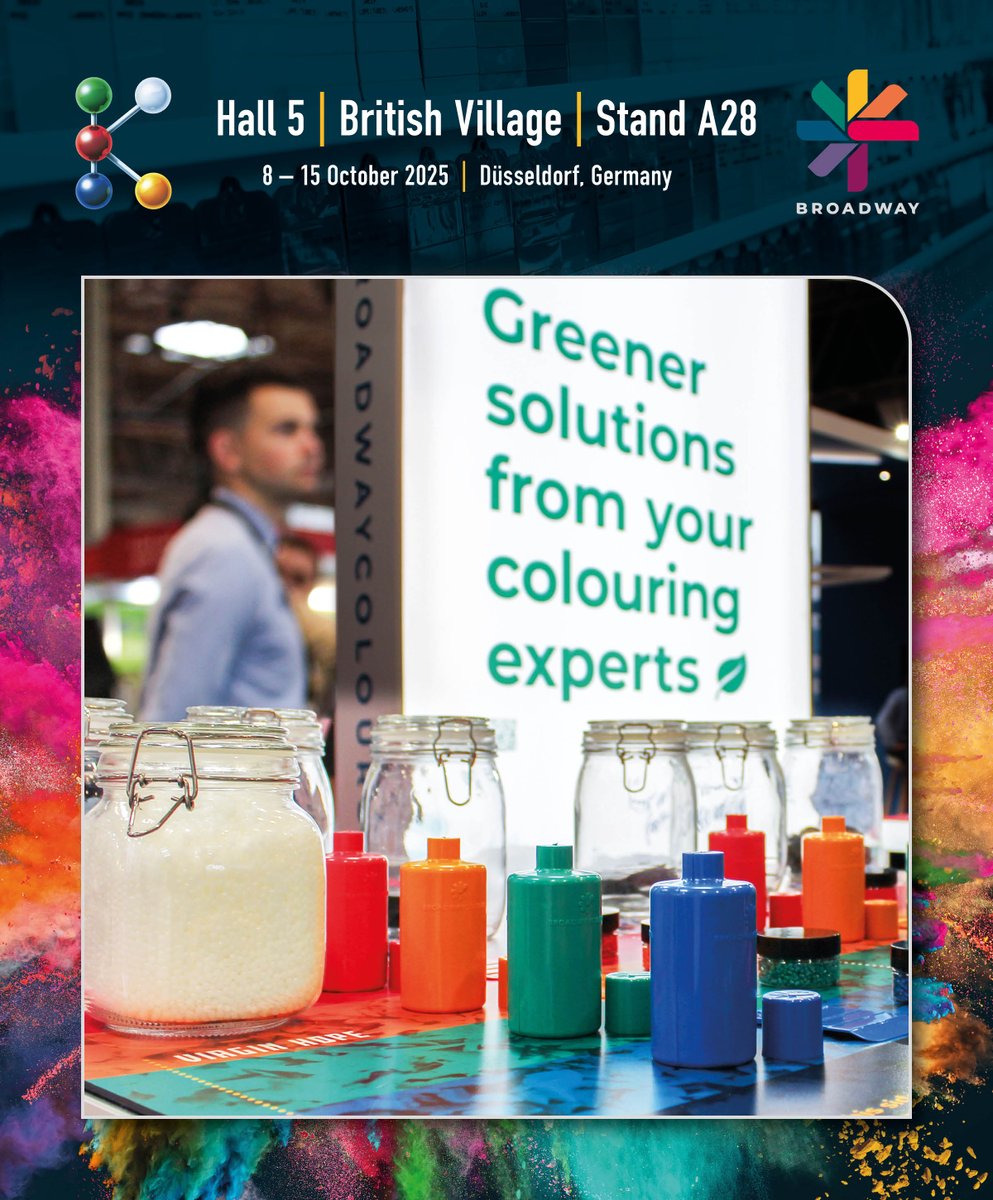 From 8th – 15th Oct, we’ll be exhibiting at K2025 <a href="/K_tradefair/">K Trade Fair</a> in Düsseldorf! 🇩🇪

We’re excited to be in the <a href="/TheBPF/">British Plastics Federation</a>  Pavilion: Hall 5 – British Village, Stand A28.

email: sales@broadwaycolours.com to arrange a meeting with our team at K.

#K2025 #PlasticsIndustry #EuropeanSales