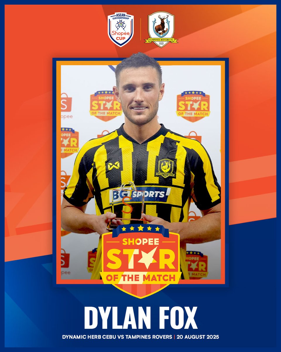 Rock solid at the back and lethal up front, Dylan Fox is your #ShopeeStaroftheMatch! ⭐🦊

#ShopeeCup
#ASEANUtdFC