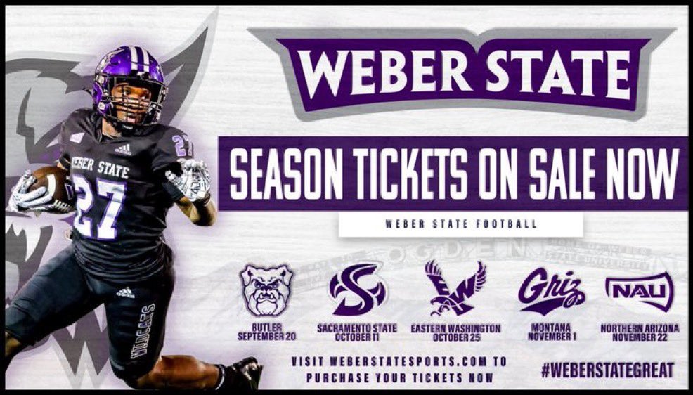 The Weber State football home opener is 1️⃣ month from today! 

Get your season tickets and don’t miss any of the action this season! 

🎟️ - WeberStateSports.com.