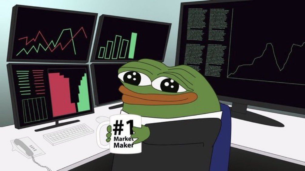 Pepe the Frog meme as #1 Market Maker in a trading setup