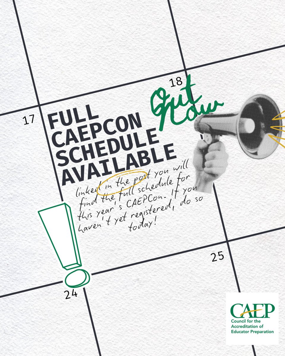 The Fall 2025 CAEPCon is now one month away and a new detailed agenda for the conference is now available! The detailed agenda provides session times, locations, and more details on individual sessions. If you haven't registered yet, do so today to secure your spot for this