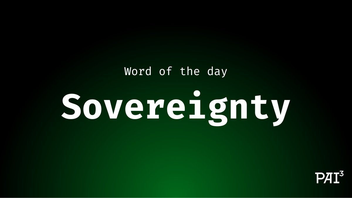 Word of the Day: "Sovereignty"

In AI, sovereignty means owning the infrastructure, the models, and the economy rather than renting them from trillion-dollar corporations.

PAI3 gives you that sovereignty.
-When you own a PAI3 Node, you don’t just run AI you own a piece of the
