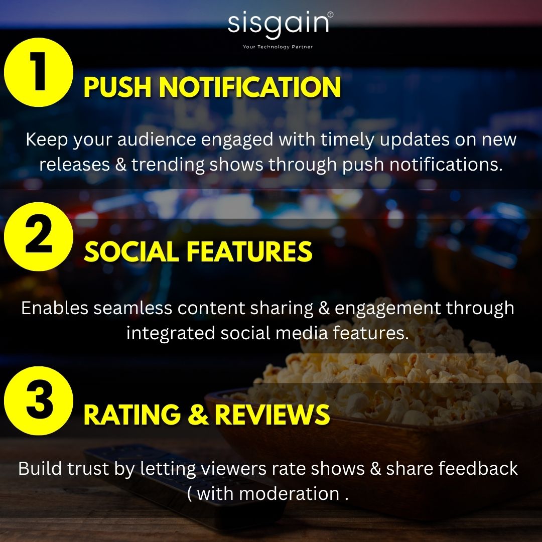 spectrum1995's tweet image. ๐ SISGAIN builds next-gen OTT Platforms with features that keep users hooked:
โจ Build your Netflix-like OTT App today!
#OTTPlatform #VideoOnDemand #OTTAppDevelopment #StreamingApps #AppDevelopment #SISGAIN