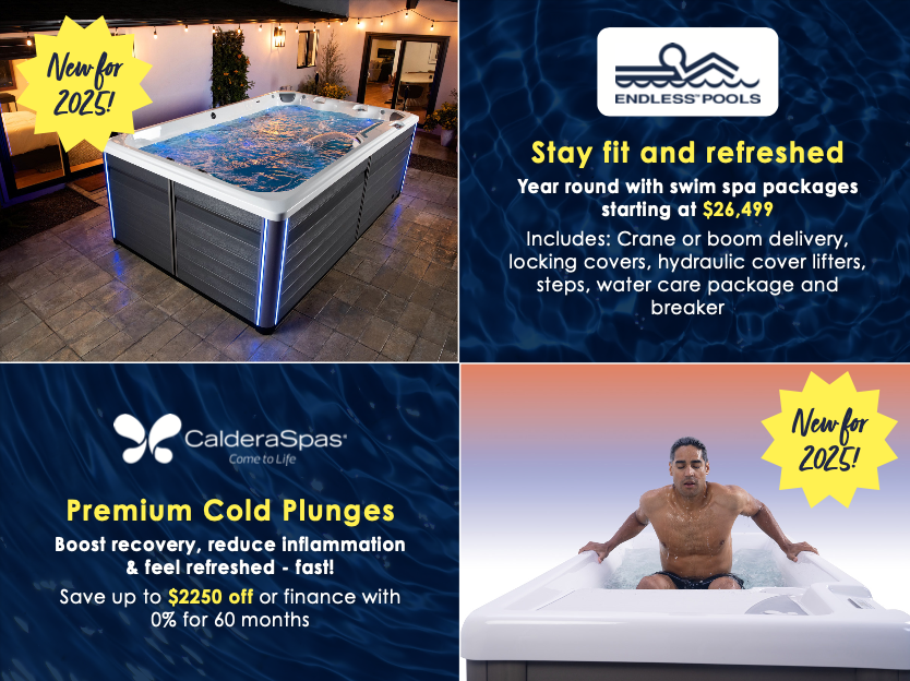 SIX weeks of Savings! 💰 Dive into these deals on hot tubs, swim spas &amp; cold plunges!🏊