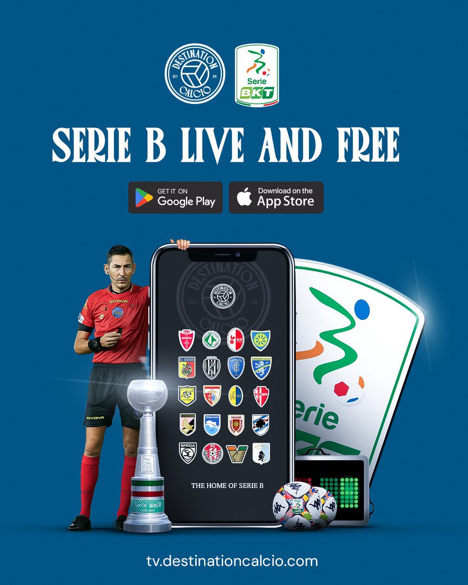 Lanzaron un app para ver la Serie B de Italia 🇮🇹 totalmente gratis para 50 países de todo el mundo!

👏🏽👏🏽👏🏽