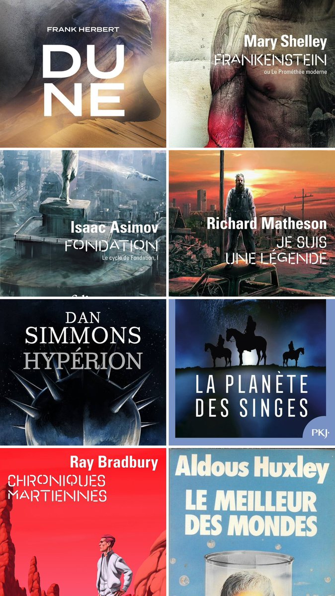 C’est parti !!!

📚GRAND TOURNOI DES ROMANS DE SCIENCE-FICTION🪐

🏆QUARTS DE FINALES📚

Dune VS Frankenstein 
Fondation VS Je suis une légende 
Hyperion VS La planète des singes
Chroniques martiennes VS Le meilleur des mondes