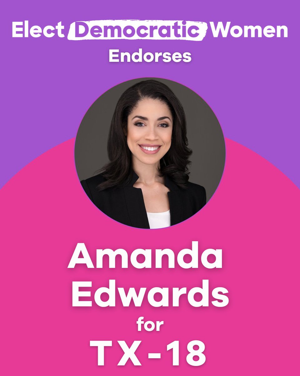.<a href="/AKEdwardsTX/">Amanda Edwards</a> has delivered for her community as a Houston City Council member and nonprofit leader—and now she’s ready to fight for working families in Congress. 

We’re proud to endorse her for the TX-18 special election!
