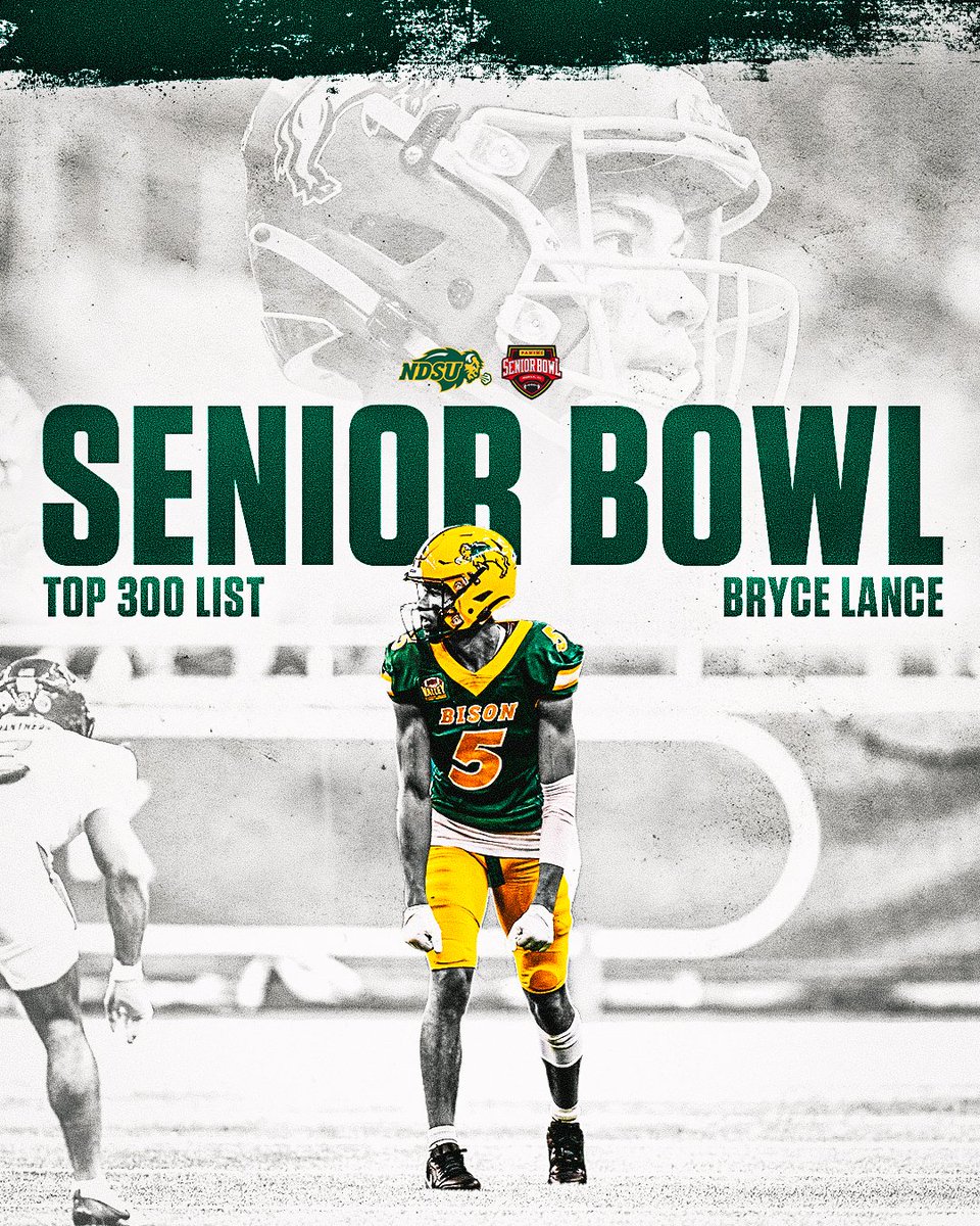 NDSU Football (@ndsufootball) on Twitter photo North Dakota State wide receiver Bryce Lance is on the <a href="/seniorbowl/">Panini Senior Bowl</a> preseason Top 300 list. The annual college all-star game is January 31 in Mobile, Alabama. North Dakota State wide receiver Bryce Lance is on the <a href="/seniorbowl/">Panini Senior Bowl</a> preseason Top 300 list. The annual college all-star game is January 31 in Mobile, Alabama.