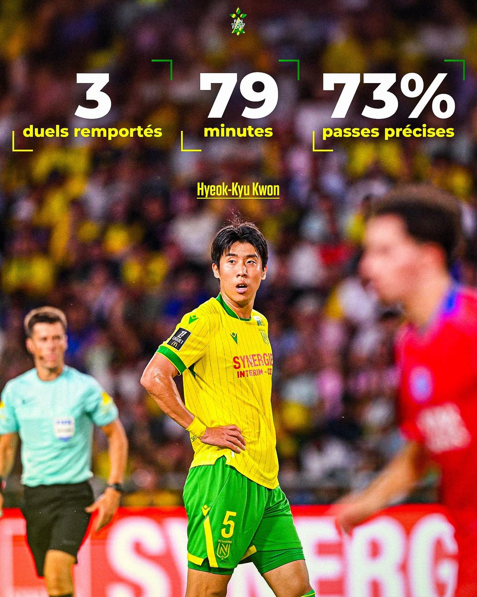 FcnantesFoot's tweet image. Les stats plutôt intéressantes de #Kwon, contre le #PSG 🔥🇰🇷

#FCNantes