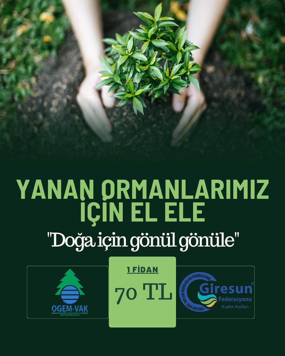 🌱 Giresun Federasyonu Kadın Kolları Hatıra Ormanı Projesi 🌱

Ogem işbirliği ile yanan ormanlarımızın yeniden yeşermesi için bir adım atıyoruz. Bağışlanan her fidan, doğaya ve geleceğimize bir umut ışığı oluyor.

#giresunfederasyonu 
#giresunfederasyonukadınkolları
#fidan
#orman