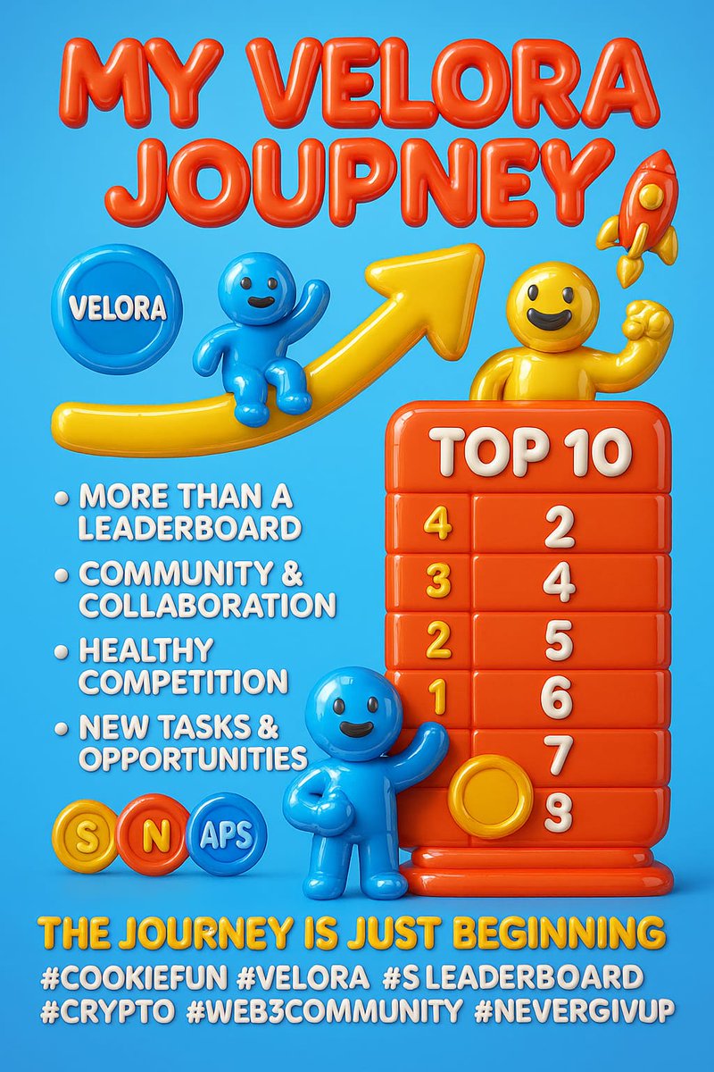 The Velora  campaign on Cookie Fun has truly redefined my Web3 experience. When I first joined, I was just one of many—ranked far behind, unsure if my small efforts would matter. But every Snap I earned became proof that every little action counts. With daily participation, smart