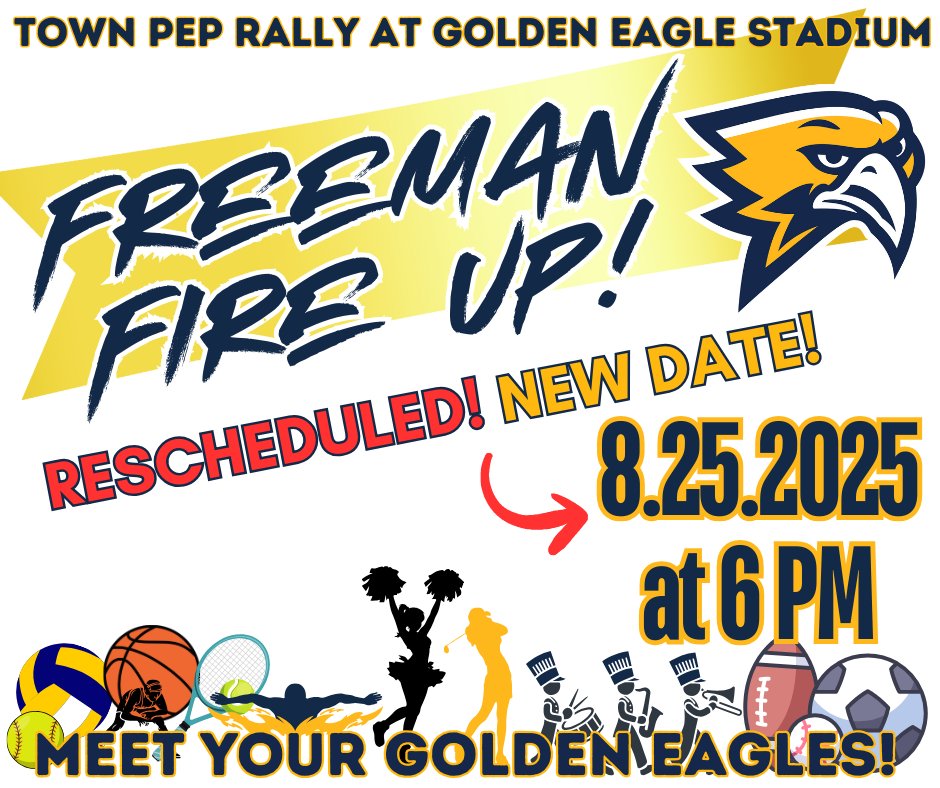Join us Monday (8/25) for our Freeman Fire Up at 6:00pm.