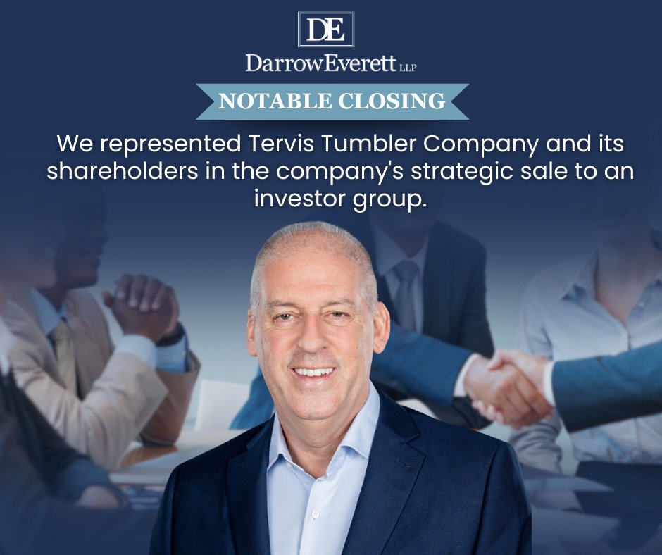 We represented Tervis Tumbler Company, a leading Florida-based drinkware manufacturer, and its shareholders in its strategic sale to an investor group. Our team negotiated the transaction on behalf of the company and its shareholders — one of whom will join the investor group